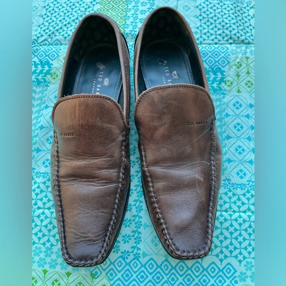 Ted Baker Dark Brown Leather Slip-Ons